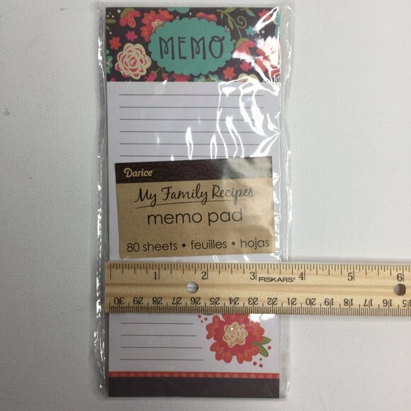 Darice My Family Recipes Memo Pad 80 Sheets 8X3.5 Happy Day Magnet Fridge Floral - Picture 6 of 6